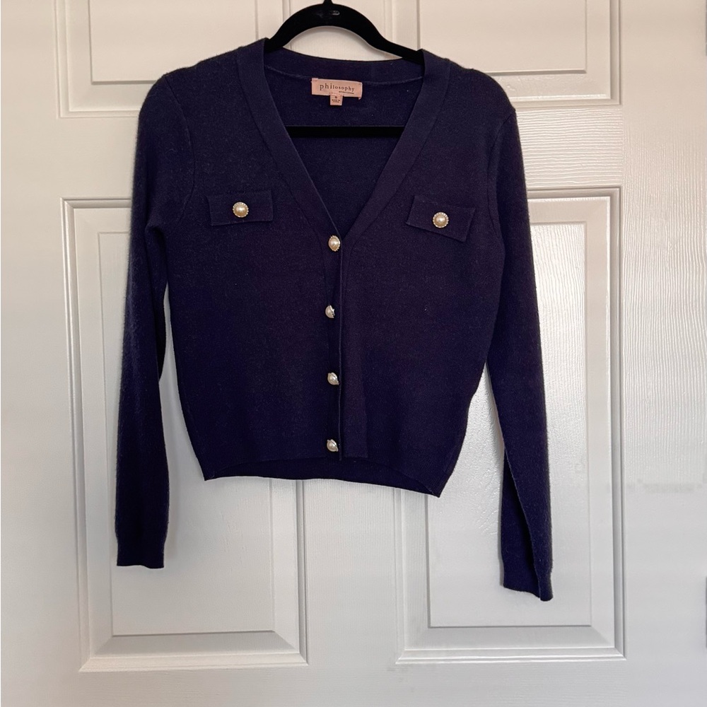 Navy Cardigan Sweater